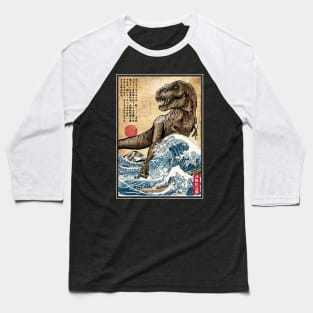 T-Rex in Japan woodblock Baseball T-Shirt